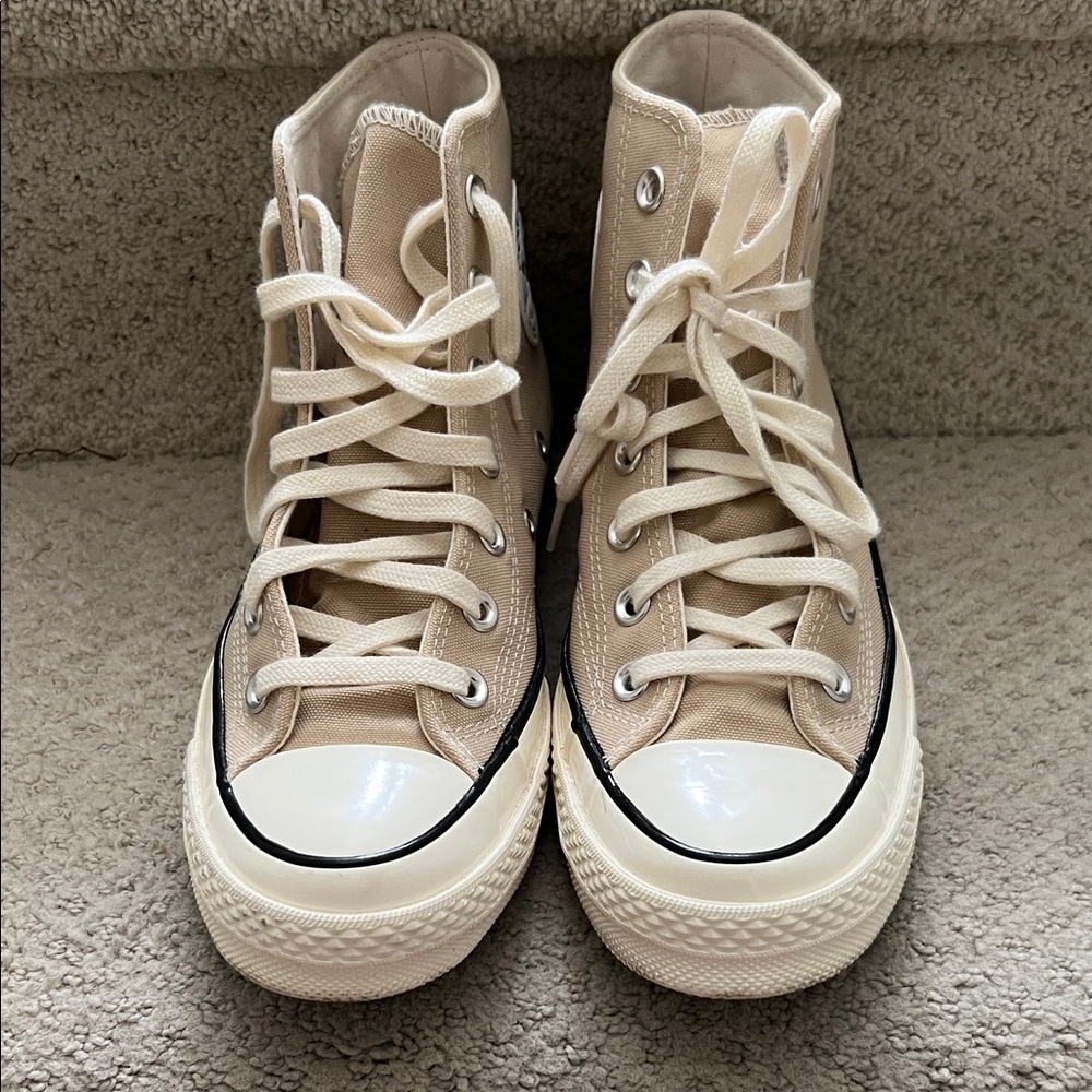 Converse Canvas Sneakers in Cream and White